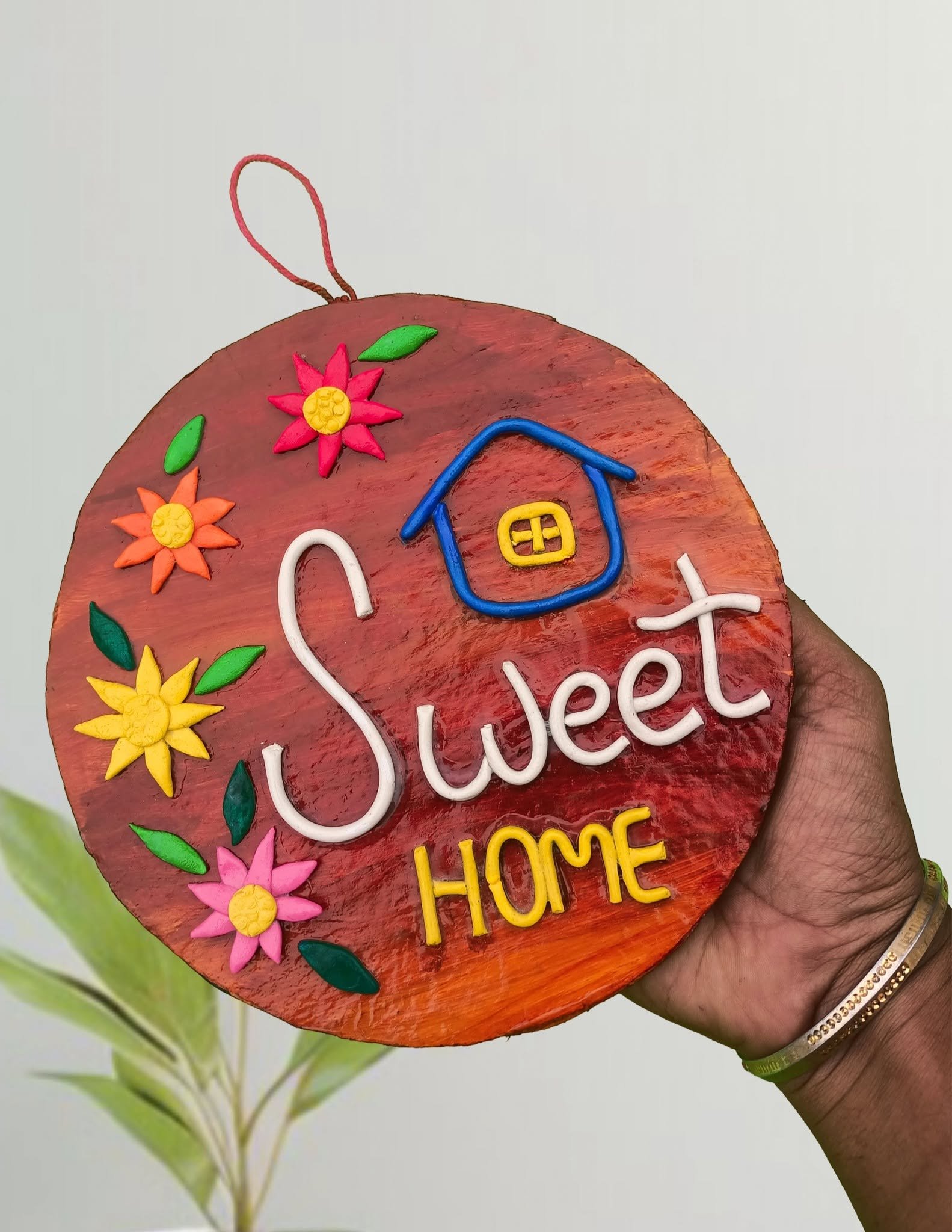Handcrafted 3D Floral Wall Hanging Sign for Entrance & Home Decor